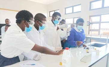 Students in a lab session